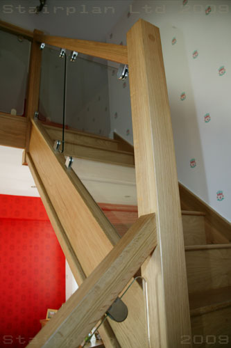 Oak SQ Handrail and Vision Balustrading